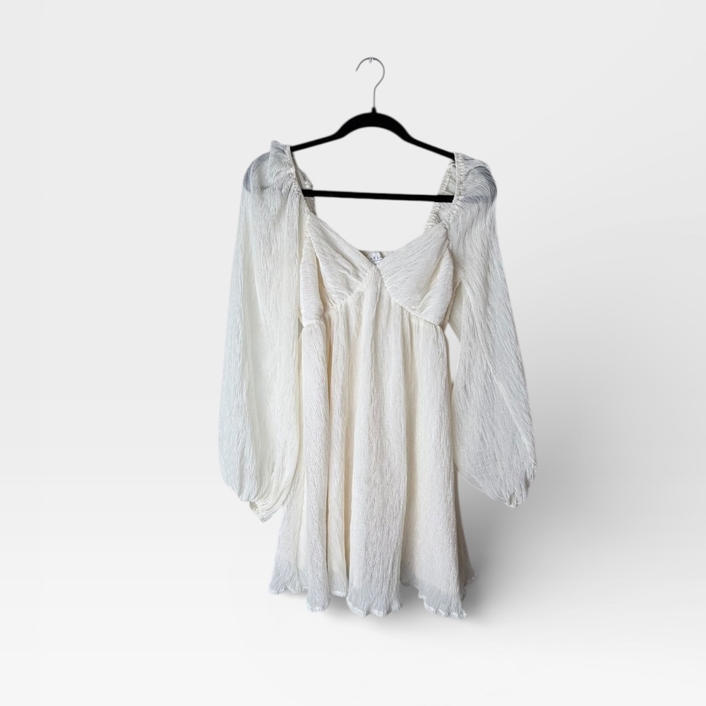 Le Lis White Ruffle Mini‎ Dress (F)